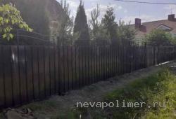 Сварной забор с поликарбонатом с воротами в Пушкине